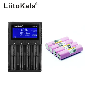 1 бр LiitoKala lii-PD4 LCD дисплей 3,7 В 18650 21700 Зарядно + INR18650 4 бр 3,7 В 18650 3000 mah 30Q литиево-йонна батерия