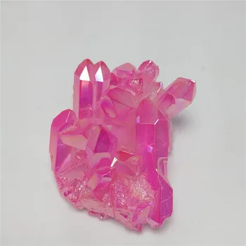 1 предмет 40-60 грама висококачествен натурален кристал клъстер розово гальванический аура кристал клъстер за колекции или за декорация на дома