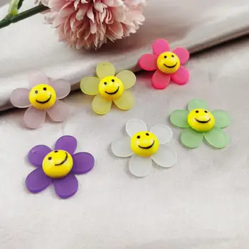 10 бр. Kawai акрилни композитни усмихнато лице от цветя за украса САМ neckalce чанти обеци ключодържател Производство на Бижута YZ596