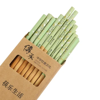 10 Двойки Естествени Бамбукови Дървени Пръчици За Хранене В Китайски Класически флорални мотиви, за Многократна употреба, Безопасни За съдомиялна машина, Битови Пръчици За Хранене 367A