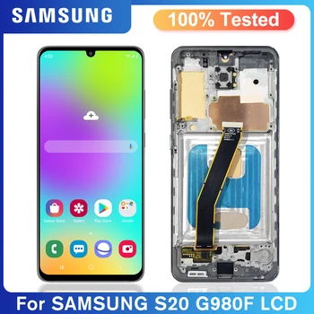 100% Тествани Samsung Galaxy S20 SM-G980, SM-G980F/DS Смяна на LCD дисплей, За Galaxy S20 LCD дисплей с сензорен екран Дигитайзер в събирането на