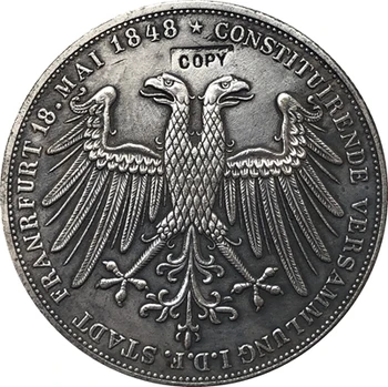 1848 Немски монети 2 Гулдена КОПИЕ 36 мм