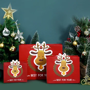 1бр Лосове Коледно Дърво Подарък Пакети Весела Коледа Печене Опаковъчен Чанта Кутии Бонбони и Коледна Украса за Дома Вечерни Аксесоари