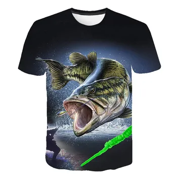 2021 Лятна тениска с изображение на Риболов За Мъже, Модни и Ежедневни тениска с Естествен модел, Нова Спортна тениска с 3D принтом И Къс ръкав