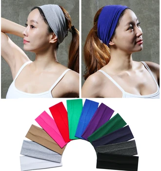 3 инч(и) Мода прост стил шапки дама памукът абсорбира потта йога еластична превръзка на главата популярни за жени карамел цвят спорт...