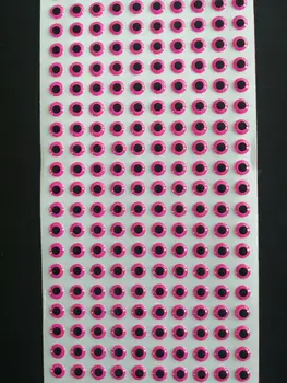 500шт 4 мм Ярко Розово 3D мек Холографски риболов на стръв Муха в окото Свързване Занаяти