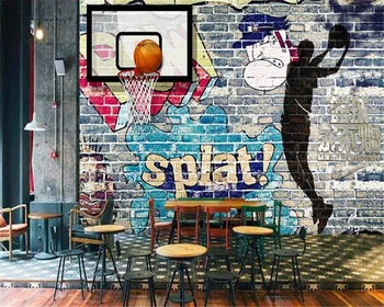Beibehang 3D Тапети Баскетбол Никога Не Изгасва Графити, Стенни Сянка Фреска, Фон на Стената Дневна Спалня тапети