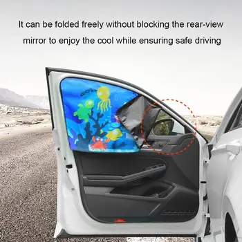 Cartoony Дизайн Завеса UV Защита Свободно да се Сгъва Настрани Прозореца на Колата Козирка Магнитно Странично Прозореца на Колата Регулируема Оформление на Автомобила