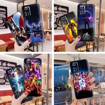 Marvel Отмъстителите Железния Човек Калъф За Телефон Xiaomi 11T Pro Redmi Note 10 9 Pro 5G 9S 10S POCO F3 X3 M3 GT Pro X3 NFC Черен