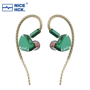 NiceHCK Младежки Слушалка 8,8 мм С Бериллиевым Покритие Бленда Динамичен HI FI Аудио Слушалки Студийная Музикални Слушалки Отделят 2pin IEMS Висок