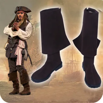 Pirate cosplay обувки, ботуши Капитан Джак Cosplay Обувки, Ботуши Хелоуин Карнавал Cosplay Костюм и Аксесоари За Мъже