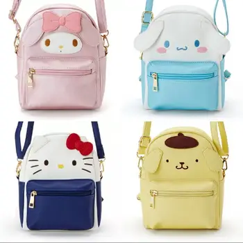 Sanrio Kawaii Hello Kitty Cinnamoroll My Melody Kuromi Раница с pom-помераните Purin Чанта През Рамо Малка Училищна Чанта Y2k Чанта