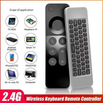 W3 Мишка С 2.4 Ghz Безжична Мини Клавиатура Гласово Дистанционно Управление IR модул за Обучение Дистанционно Управление За PC Android TV BOX/Windows/Linux