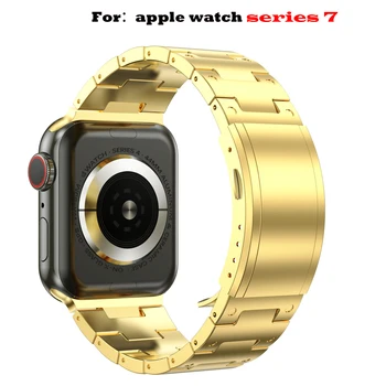 Високо качество Метална каишка от Неръждаема Стомана За Apple watch 7SE smart watch гривна apple watch band UTHAI F40