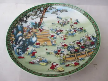 Внимателно обмислена китайски керамични цветни рисувани порцеланови чинии с фигура (сто деца)