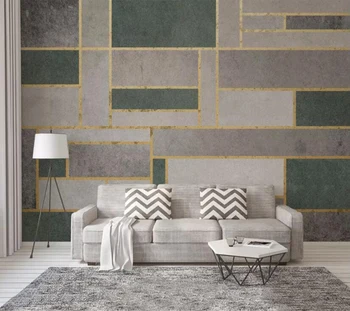 Декоративни тапети Модерен минималистичен геометричен златен телевизия фон на стената