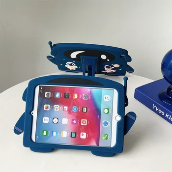За Apple iPad Pro 11 2018 2020 2021 Калъф Детски Мек Силиконов Регулируема Поставка Таблет Карикатура Астронавт Защитната Обвивка на Кутията Капа