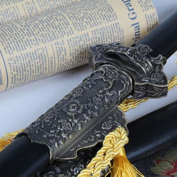 Китайски класически меч Тан е подходящ за бойни изкуства мебели за дома празнични подаръци 110 см въглеродна стомана/стомана сгъваема не е остра