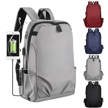 Модерен раница, мъжки бизнес USB-чанта за компютър, раница за спорт и отдих на открито, женски раница за пътуване