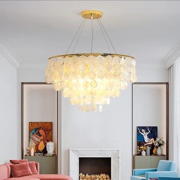 модерна бяла полилей във формата на миди, за декорация на дома, led окачен лампа за хол, трапезария, спалня, лампа за вътрешно осветление
