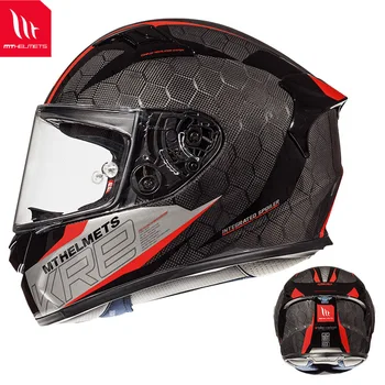 Мотоциклет Шлем от въглеродни Влакна MT За Мъже и Жени, с пълен размер полнолицевой Каска за мотоциклет състезателни cascos para мото