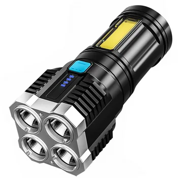 Мощност Факел Cob Страничната Фенер Мултифункционален Открит LED Портативен Домашен USB Акумулаторна Нощен Риболов Фенерче