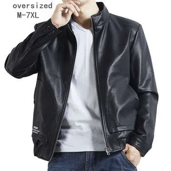 Мъжки яке, палто 7XL, благородна мотоциклетът яке от изкуствена кожа, модерни палта с ревери от изкуствена кожа (оверсайз плюс размер)