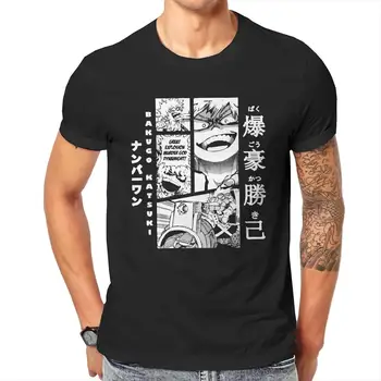Невероятна Тениска Bakugo Katsuki, Мъжка Тениска с Кръгло деколте от 100% Памук, Тениски My Hero Academia, Аниме, Ризи с Къс Ръкав, Оригинални Капаци