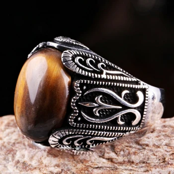 Нова мода Темперамент Тюркоазено Мъжки пръстен Арогантен висококачествен Меден Материал За посещение на банкет Бизнес висококачествено пръстен
