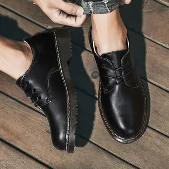 Нова тенденция на фини обувки с ниско деколте, удобни кожени мъжки обувки/L-0602