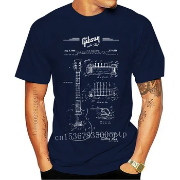 Нова тениска Гари Мур с Шарките на Китара, Патентен Фигура 1955 г. - Blueprint - Музикална тениска, Ежедневни тениска от 100% Памук