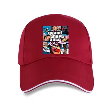 нова шапка, Сива Grand Theft Auto Vice City GTA GAME Мъжки Графична Бейзболна Шапка Премия Памук