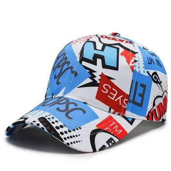 Новата Модерна бейзболна шапка Унисекс с принтом в стил хип-хоп, Прясна Синя бейзболна шапка, спортни шапки