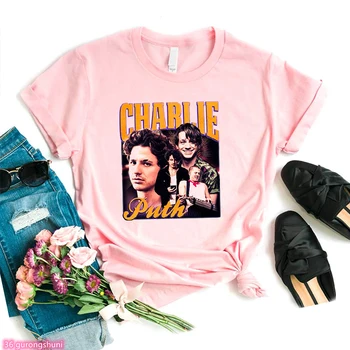 Нови постъпления, женска тениска с графичен Принтом Времена Чарли Пут, тениска Fenmme, Модна Тениска в стил Харадзюку на 90-те години за момичета, върхове, градинска плат