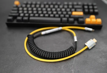 Открий GeekCable ръчно продължителност механична клавиатура линия за предаване на данни MAXKEY тема SP key cap жълт екран