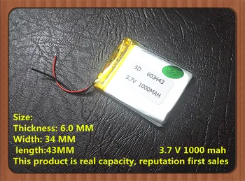 Полимерна батерия 603443 с капацитет от 3,7 На 1000 mah, стерео Bluetooth батерия, производителите на батерии доставят нови