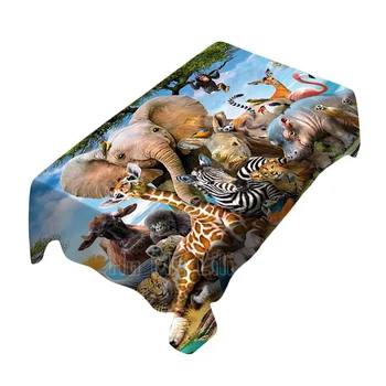 Правоъгълна Покривка на животинския Свят От Ho Me снимки на Африканско Диво Лято Сладък Тигър, Слон, Жираф Зебра