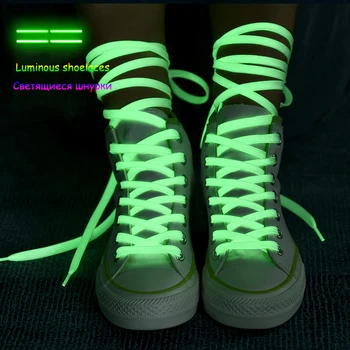 Светещи ремък Плосък ремък Парусиновая обувки, Ежедневни Обувки Ремък за обувки Флуоресцентни ремък Ремък за обувки Светят в тъмната нощ