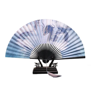 Сгъване на Хартия Фен Китайски Древен Ръчно Фен Ventilatore Преносим Вентилатор 26,5 см Дракон 