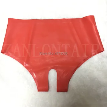 секси бельо екзотични ръчно изработени дамски червени латексови панталони с отворена промежностью бельо cekc zentai униформи тела фетиш