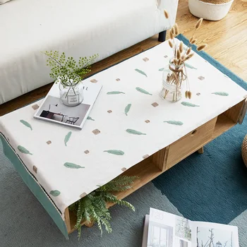 Скандинавски стил памучен правоъгълна покривка бежово буле перо покривка Тенис на флаг Чай маса на кутията