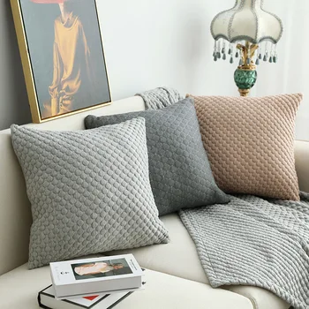 Супер мека имитация на памук, однотонная калъфка за възглавница, домашно легло, калъфка, диван, декоративна 3D диамантена кръгла калъфка за възглавница, офис хотела
