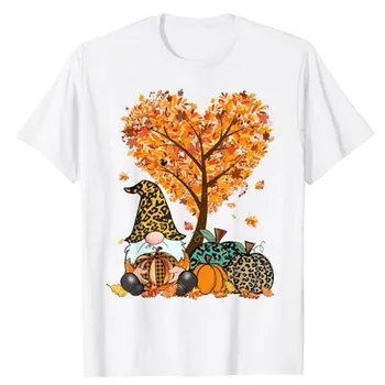 Това Е Есен, Сладки Джуджета, Тиква, Есен Дърво, Есенни Листа, Тениска, Кавайная Облекло, Графични Тениски