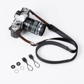 Естествена кожа + Мрежи Камера на Шийката на Раменната Презрамка за RX100M3M4M5M6M7 Ricoh GR2 GR3 X100F X100V A9 A7R2A7R3 Canon/Nikon/Sony