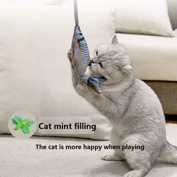Котката играчка закачка котка нож за моделиране скок риба домашен любимец релеф дъвче устойчива котката играчка самостоятелно здравейте котка мента