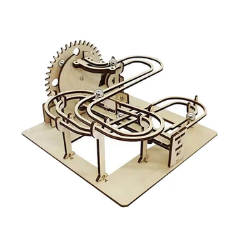 Мраморна Run Раса 3D Дървена Пъзел Механичен Комплект Стволови Науката Физика Играчка за Сглобяване на Модела на Сградата за Деца