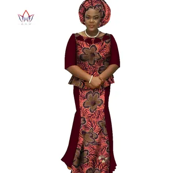 Нов Африка комплект прагове за жени, Костюм Дашики и Превръзка на главата, Африканска дрехи, дрехи Големи Размери, Традиционни Африкански Комплекти Дрехи WY1560